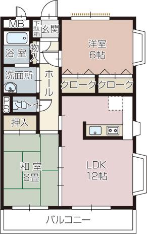 ルクス21(2LDK/3階)の間取り写真
