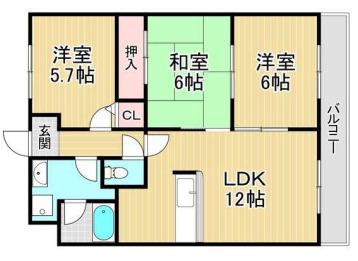 エントピア福泉(3LDK/2階)の間取り写真