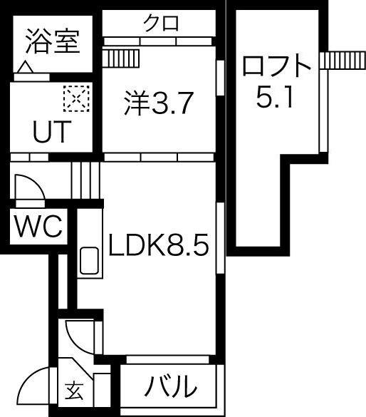 JOLIE MAISON2(1LDK/2階)の間取り写真