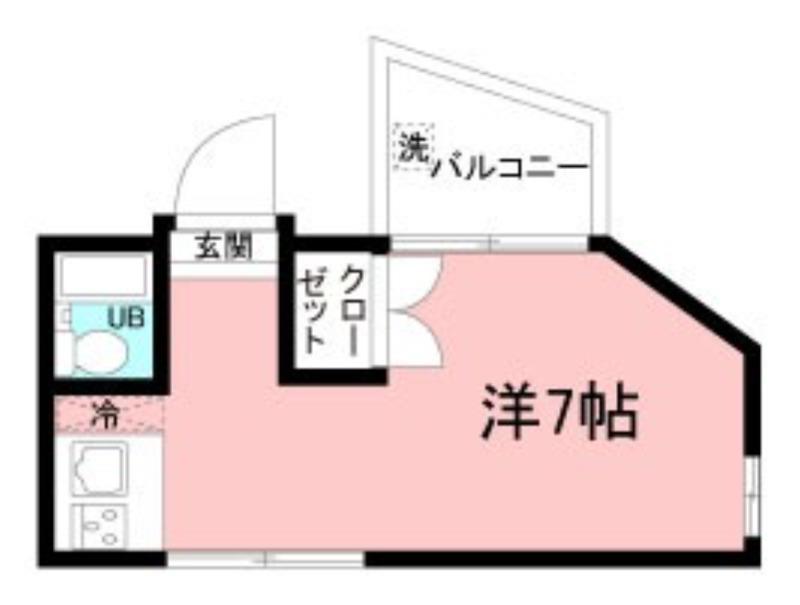ヒルサイドテラス(ワンルーム/1階)の間取り写真