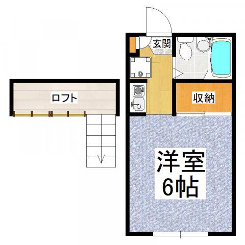 MOUNTAIN VILLAGE(1K/2階)の間取り写真