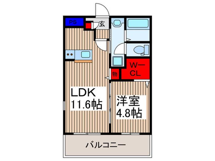 ブライトック南越谷(1LDK/3階)の間取り写真