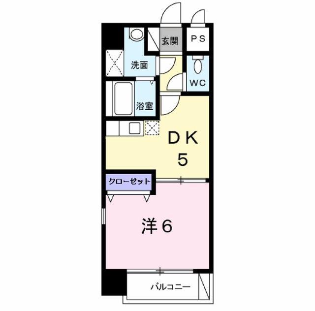プレジデンシャル白山(1DK/1階)の間取り写真