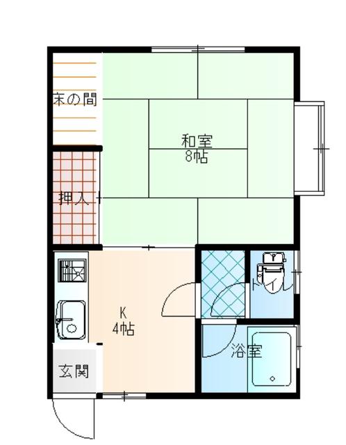 そよ風と砂浜のBLUEHILL(1K/2階)の間取り写真