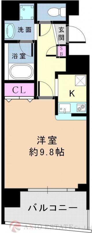 カルム小西II(1K/8階)の間取り写真