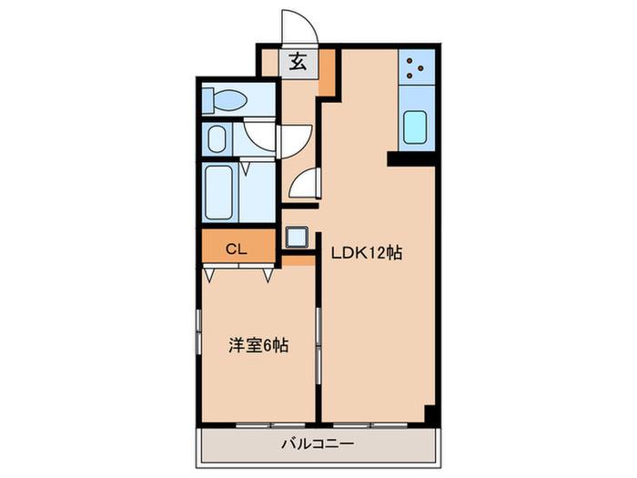 エスペランサーみずの(1LDK/3階)の間取り写真