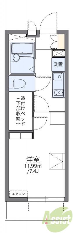 レオパレス 華(1K/1階)の間取り写真