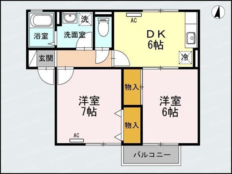 PREMIEREA(2DK/1階)の間取り写真