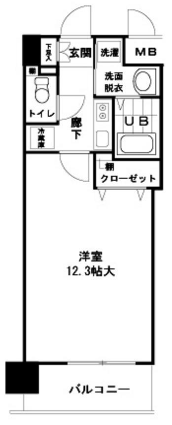O・G・SFUKUSHIMA(1K/6階)の間取り写真