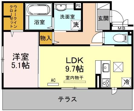グレイスコート藤(1LDK/1階)の間取り写真