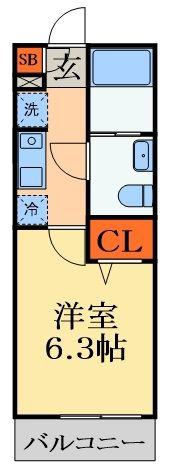 YSHOUSE(1K/2階)の間取り写真
