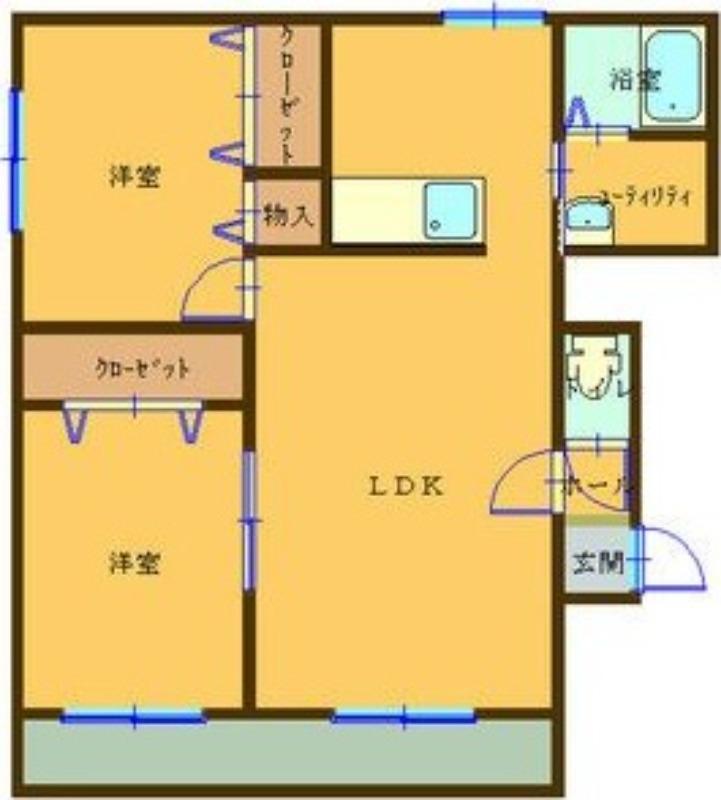 ファイン6・8(2LDK/4階)の間取り写真