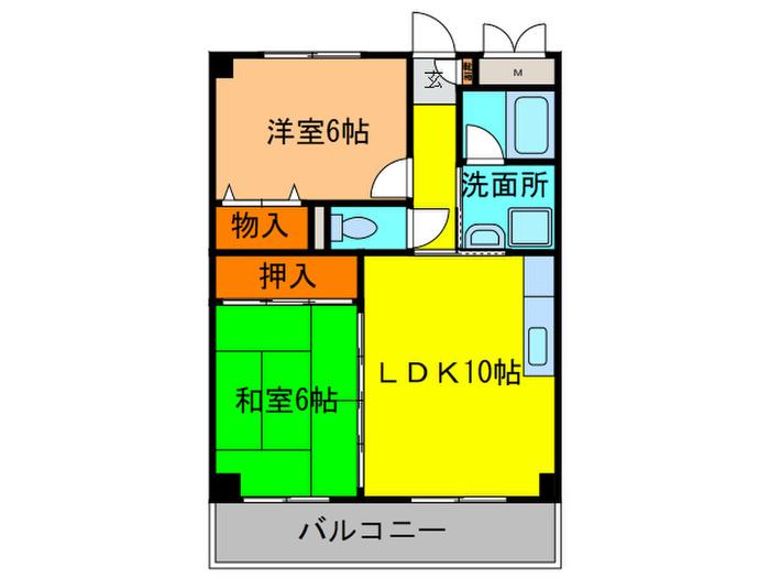 アルウエットグランドステージ(2LDK/4階)の間取り写真