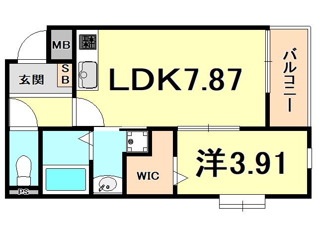 SELENITE今津駅前(1LDK/4階)の間取り写真
