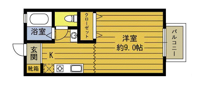 ジュネス安部(1K/1階)の間取り写真