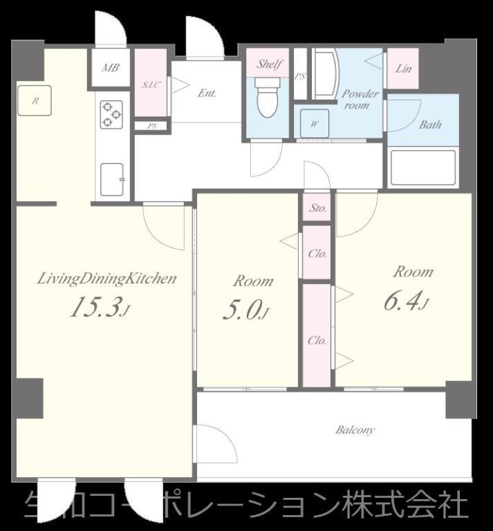 ラ・プリュス(2LDK/7階)の間取り写真
