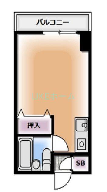 コーポサンライズ西田(ワンルーム/2階)の間取り写真