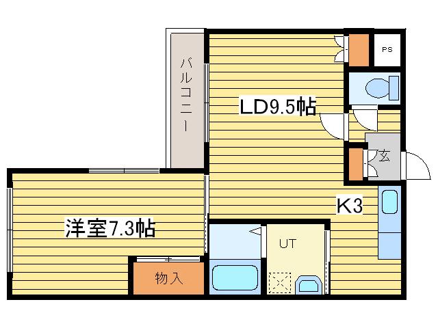 サンライズN25(1LDK/3階)の間取り写真