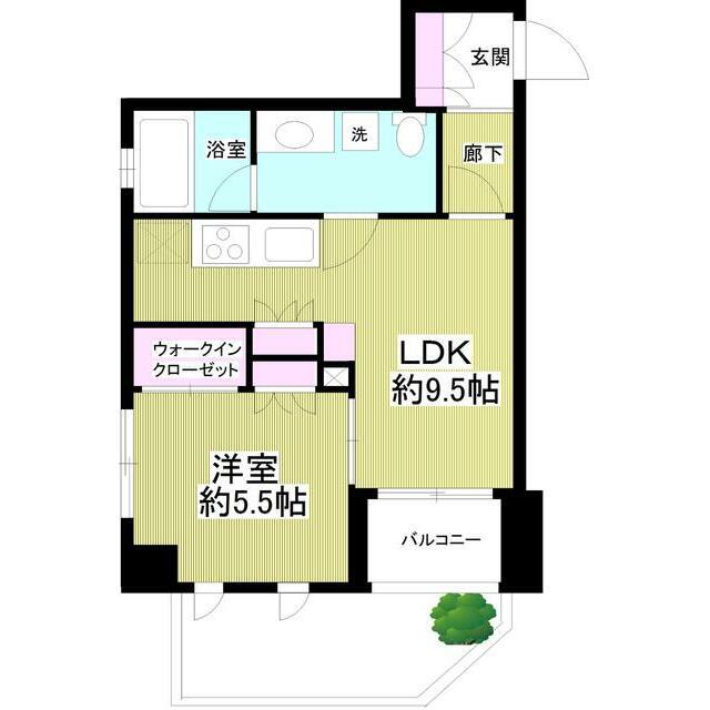 ミオカステーロ代々木(1LDK/1階)の間取り写真