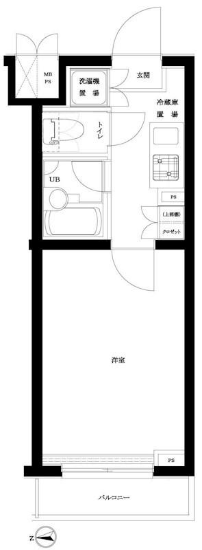 ルーブル早稲田六番館(1K/1階)の間取り写真