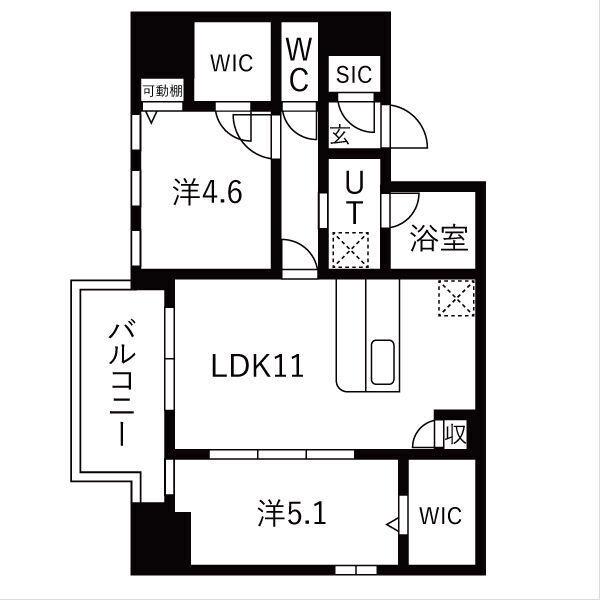 スプランディッドX(2LDK/9階)の間取り写真