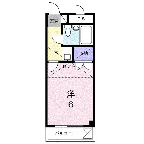 ユーママンション(1K/2階)の間取り写真