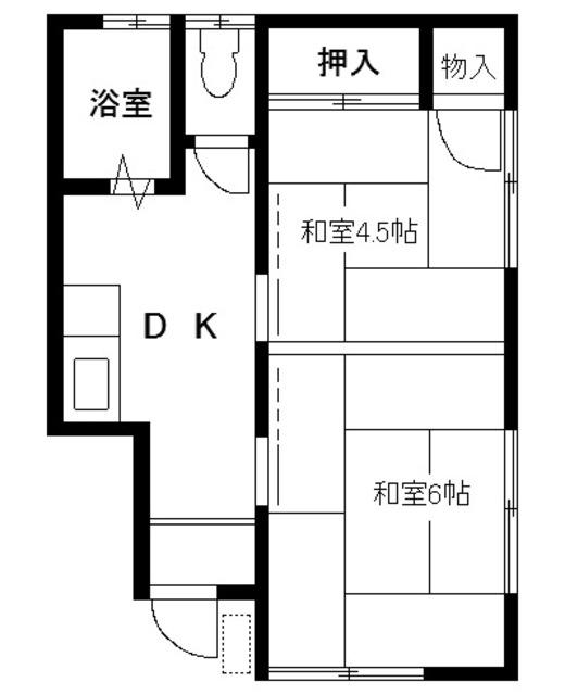 カミヤ荘(2K/1階)の間取り写真