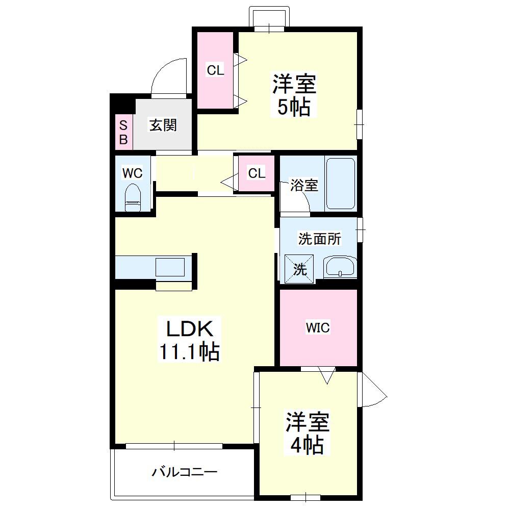 ART FORCE八幡駅前(2LDK/3階)の間取り写真