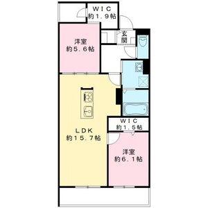 HARMONIOUS福江(2LDK/2階)の間取り写真