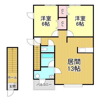 メゾンシャリテ(2LDK/1階)の間取り写真