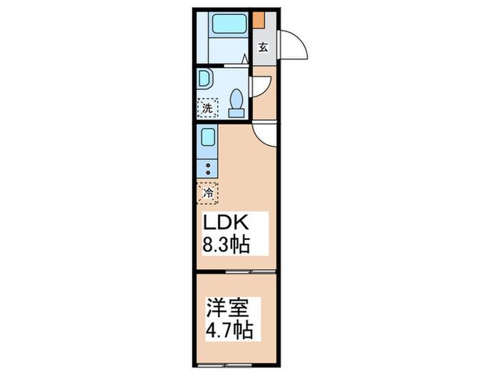 パークシードあざみ野(1LDK/2階)の間取り写真