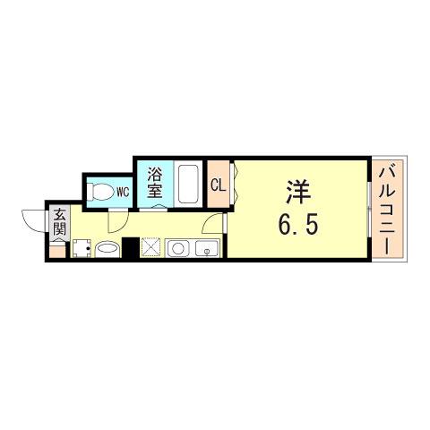 WEED15(1K/3階)の間取り写真
