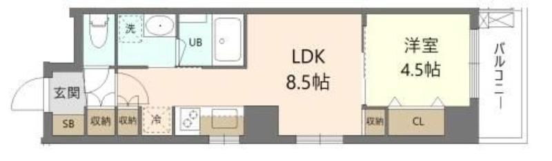 GRAND-MERE横浜大口(1LDK/6階)の間取り写真