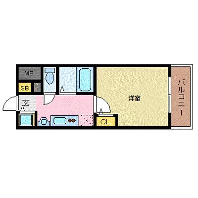 プレサンス天満ステーションフロント(1K/6階)の間取り写真