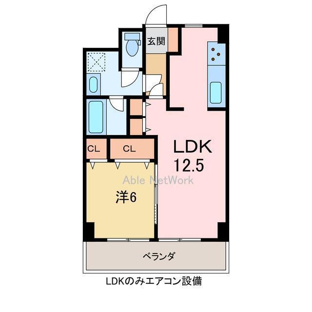アクアシティSAIJO(1LDK/3階)の間取り写真