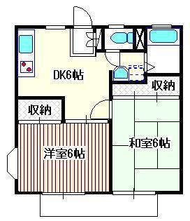 上沢ハイツA(2DK/1階)の間取り写真
