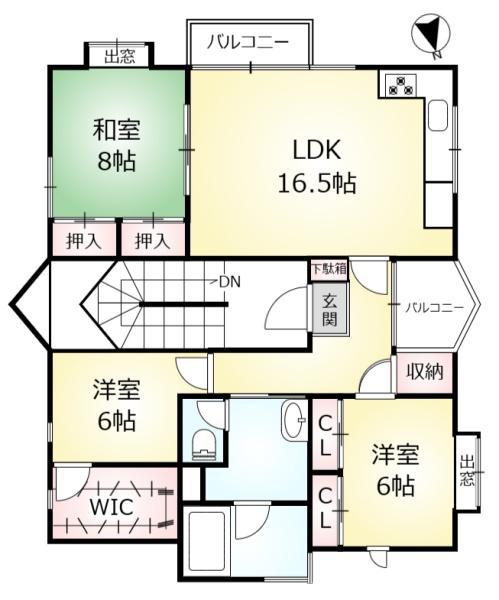 メジロホームズ(3LDK/3階)の間取り写真