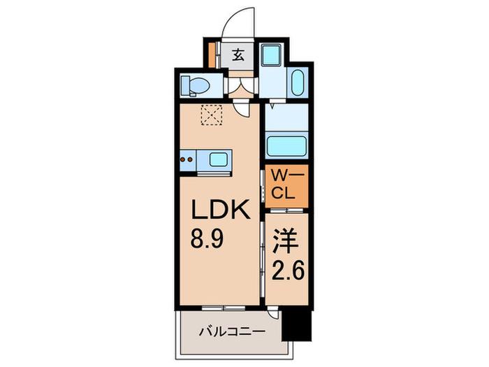 セレニテ神戸駅前アリエ(1LDK/4階)の間取り写真