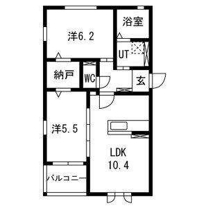 ガーデンハイム(2LDK/1階)の間取り写真