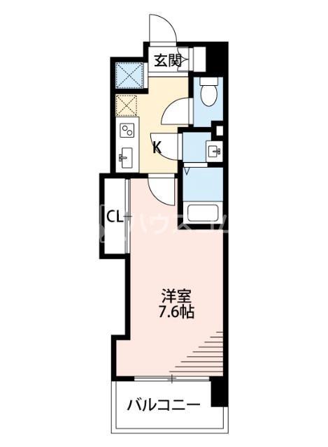 LUXE難波西III(1K/13階)の間取り写真