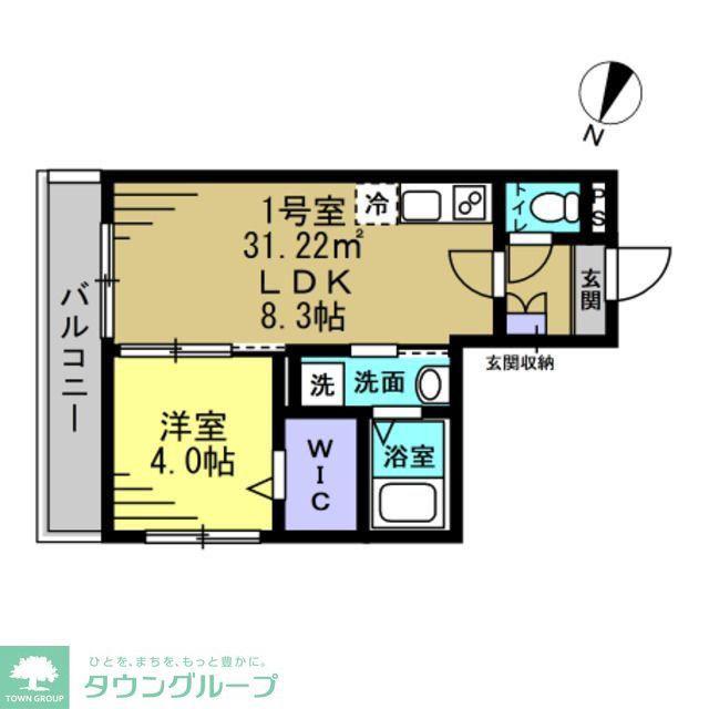 AJ南行徳ノース(1LDK/3階)の間取り写真
