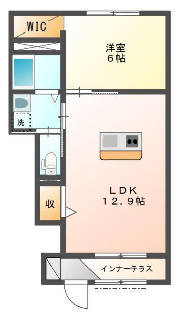 シュキュールA(1LDK/1階)の間取り写真