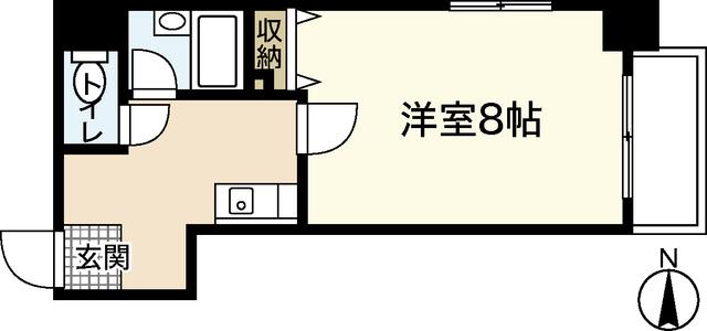 エスパシオ十日市(1K/4階)の間取り写真