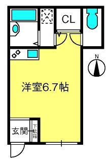 OLIVE TERRACE鳩ヶ谷(ワンルーム/1階)の間取り写真
