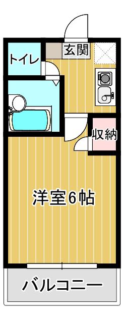 プライムハイツ(1K/4階)の間取り写真