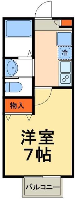 ピエール柏の葉(1K/1階)の間取り写真