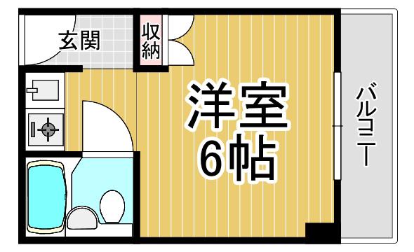 カルム甲子園(ワンルーム/3階)の間取り写真