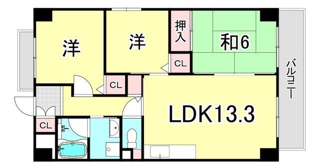 サニーシャトレ(3LDK/2階)の間取り写真