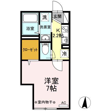 MONADSASAZUKA(1K/3階)の間取り写真