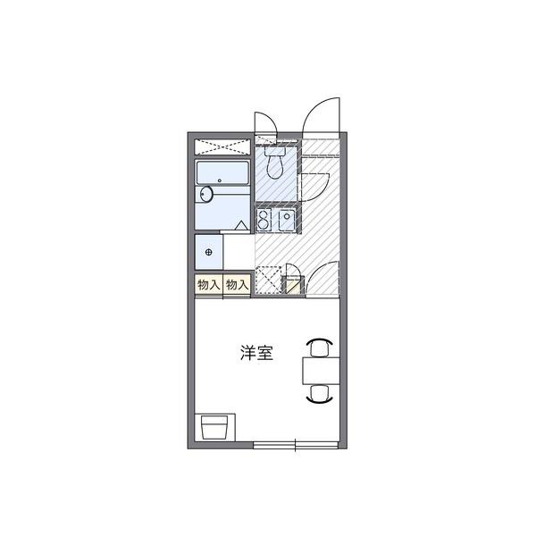 レオパレスアイーダ(1K/1階)の間取り写真